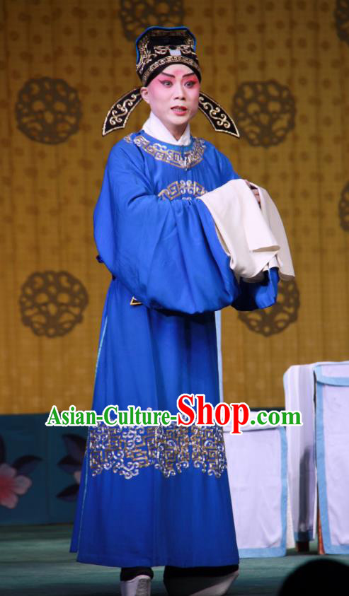 Lv Zhu Zhui Lou Chinese Peking Opera Scholar Sun Xiu Garment Costumes and Headwear Beijing Opera Niche Apparels Young Male Xiaosheng Clothing