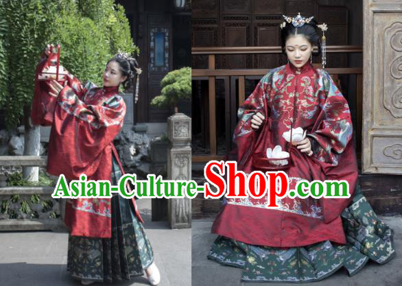 Chinese Traditional Ming Dynasty Imperial Madame Historical Costumes Ancient Royal Infanta Hanfu Dress for Women