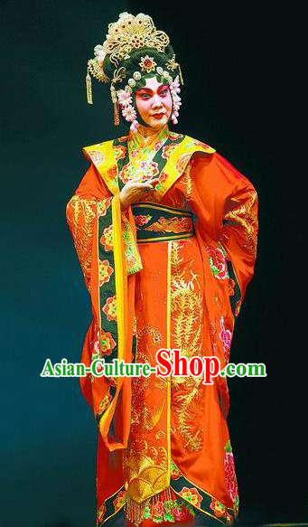 Chinese Beijing Opera Queen Wu Zetian Apparels Costumes and Headpieces Traditional Peking Opera Empress Dress Actress Wu Meiniang Garment
