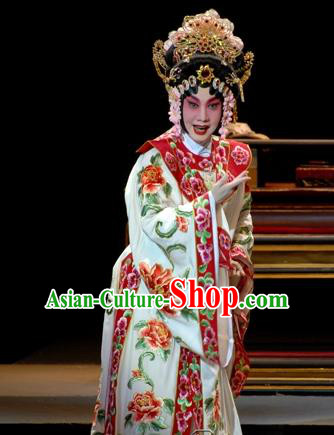 Chinese Beijing Opera Hua Tan Apparels Costumes and Headpieces Traditional Peking Opera Actress Wu Meiniang Empress Dress Wu Zetian Garment