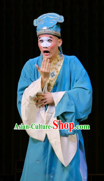Catch San Lang Chinese Peking Opera Young Male Garment Costumes and Headwear Beijing Opera Apparels Niche Zhang Wenyuan Clothing