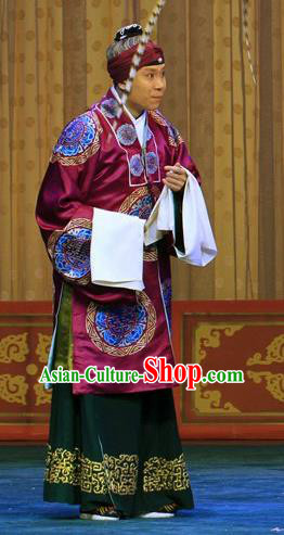 Chinese Beijing Opera Dame Apparels Mu Hu Guan Costumes and Headdress Traditional Peking Opera Pantaloon Dress Elderly Woman Garment