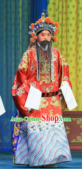 Bai Liang Guan Chinese Peking Opera Emperor Li Shimin Garment Costumes and Headwear Beijing Opera Laosheng Apparels Elderly Male Clothing