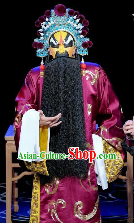 A Love Beyond Chinese Peking Opera Royal Duke Garment Costumes and Headwear Beijing Opera Elderly Male Apparels Lord Clothing