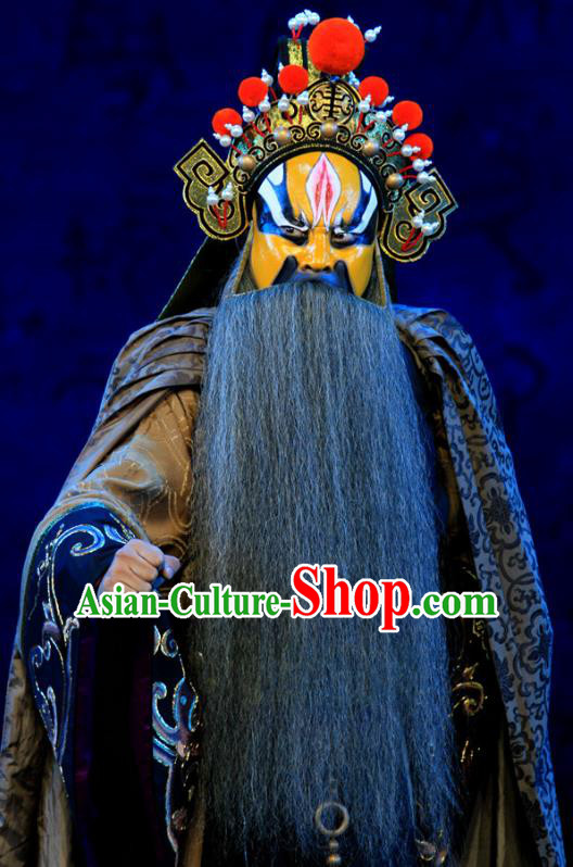 King Zhao Wuling Chinese Peking Opera Monarch Garment Costumes and Headwear Beijing Opera Lord Zhao Yong Apparels Clothing