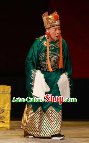 Feng Yu Xing Huang Qi Chinese Peking Opera Court Servant Garment Costumes and Headwear Beijing Opera Eunuch Apparels Clothing