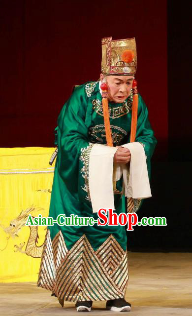 Feng Yu Xing Huang Qi Chinese Peking Opera Court Servant Garment Costumes and Headwear Beijing Opera Eunuch Apparels Clothing