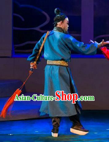 Lan Ruo Wu Geng Chinese Peking Opera Swordsman Yan Chixia Garment Costumes and Headwear Beijing Opera Hero Apparels Taoist Clothing