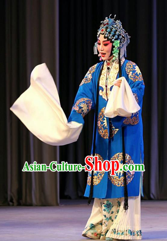 Chinese Beijing Opera Young Mistress Apparels Nan Jie Guan Costumes and Headdress Traditional Peking Opera Hua Tan Dress Actress Xie Jinhua Garment
