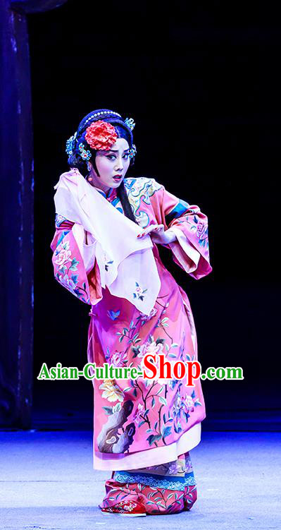 Chinese Beijing Opera Actress Apparels The Grand Mansion Gate Costumes and Headdress Traditional Peking Opera Diva Dress Courtesan Yang Jiuhong Garment