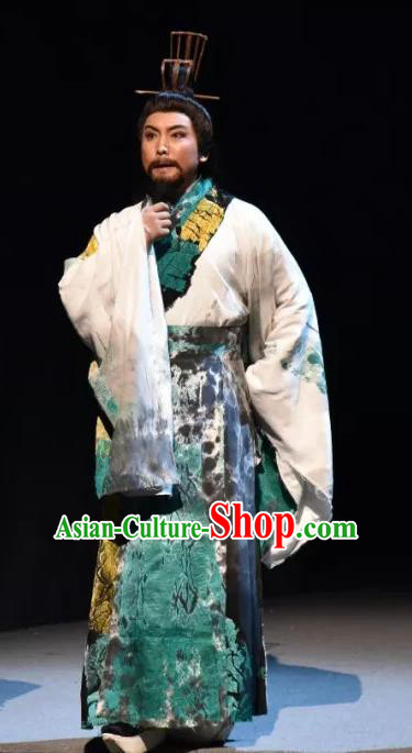 Da Shun Chinese Peking Opera Monarch Shun Garment Costumes and Headwear Beijing Opera Emperor Apparels Clothing