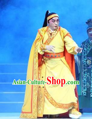 Qi Nv Wu Rong Chinese Peking Opera Xiaosheng Garment Costumes and Headwear Beijing Opera King of Zhao Apparels Young Male Clothing