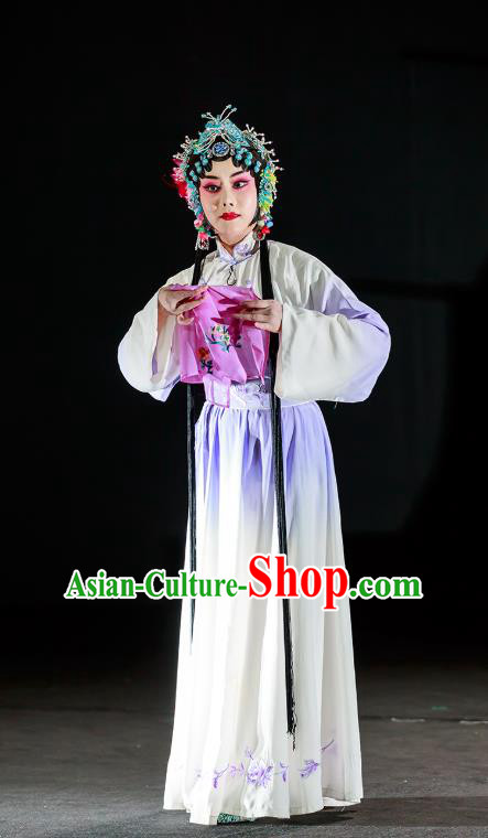 Chinese Beijing Opera Diva Yun Niang Garment Six Chapters of A Floating Life Costumes and Hair Accessories Traditional Peking Opera Actress Dress Hua Tan Apparels