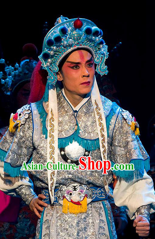 Lu Shui Yi Shan Chinese Peking Opera Wusheng Apparels Costumes and Headpieces Beijing Opera Martial Male Garment Soldier Armor Clothing