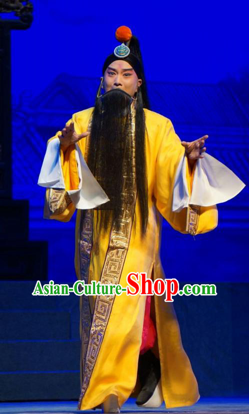 Princess Changping Chinese Peking Opera Emperor Chongzhen Garment Costumes and Headwear Beijing Opera Ming Dynasty Monarch Apparels Clothing