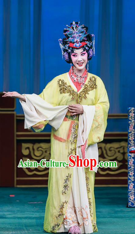 Chinese Beijing Opera Noble Female Garment The Dream Of Red Mansions Costumes and Hair Accessories Traditional Peking Opera Hua Tan Dress Diva Wang Xifeng Apparels