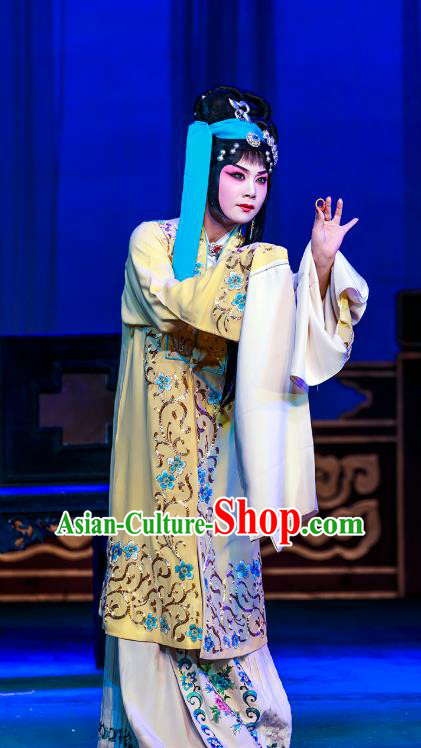 Chinese Beijing Opera Young Female Garment The Dream Of Red Mansions Costumes and Hair Accessories Traditional Peking Opera Rich Consort You Erjie Dress Apparels