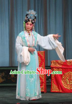 Chinese Beijing Opera Maidservant Garment The Dream Of Red Mansions Costumes and Hair Accessories Traditional Peking Opera Concubine Qiu Tong Dress Apparels