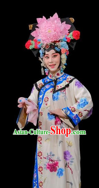 Chinese Beijing Opera Young Female Garment Zhu Lian Zhai Costumes and Hair Accessories Traditional Peking Opera Noble Woman Dress Apparels