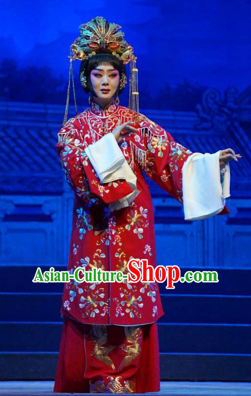 Chinese Beijing Opera Bride Apparels Princess Changping Costumes and Headdress Traditional Peking Opera Hua Tan Dress Wedding Garment