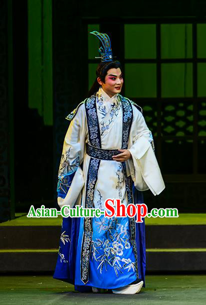 Anecdote of Jian An Chinese Peking Opera Scholar Garment Costumes and Headwear Beijing Opera Young Male Apparels Xiaosheng Dong Si Clothing