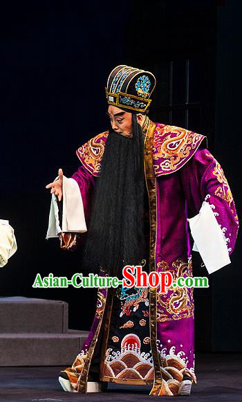 Anecdote of Jian An Chinese Peking Opera Prime Minister Cao Cao Garment Costumes and Headwear Beijing Opera Elderly Male Apparels Official Clothing