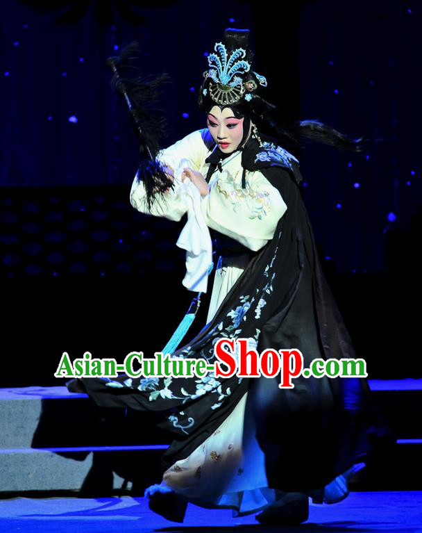 Chinese Beijing Opera Young Woman Cai Wenji Apparels Anecdote of Jian An Costumes and Headdress Traditional Peking Opera Diva Dress Actress Garment