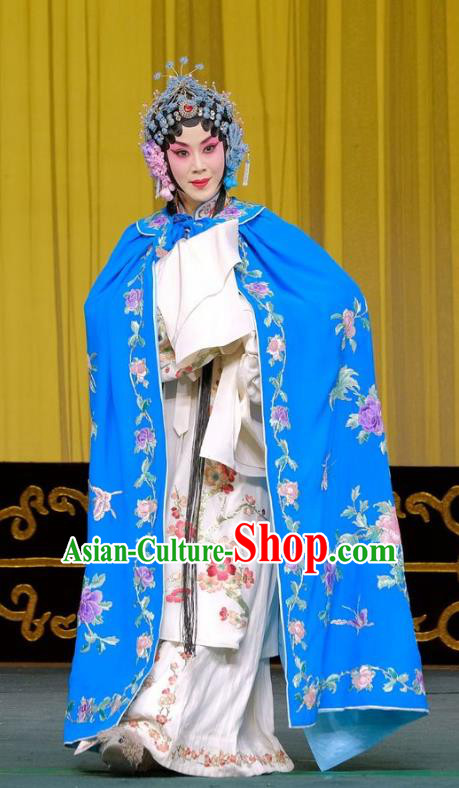Chinese Beijing Opera Rich Lady Apparels Gai Rong Zhan Fu Costumes and Headdress Traditional Peking Opera Hua Tan Dress Young Female Garment