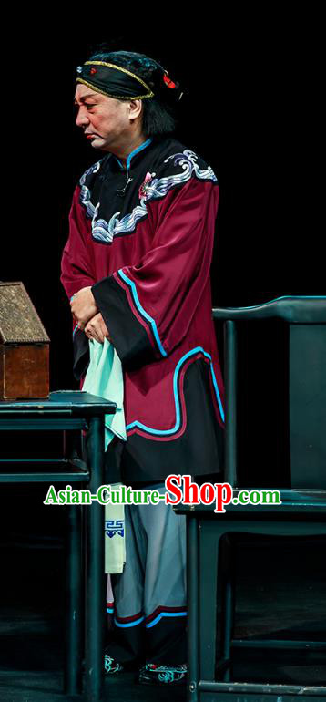 Chinese Beijing Opera Old Woman Apparels Xi Jiao Costumes and Headdress Traditional Peking Opera Elderly Female Dress Woman Matchmaker Garment