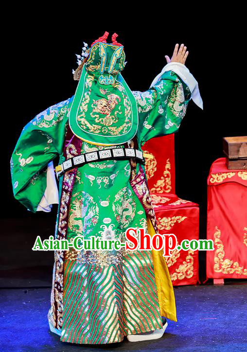 Chun Ri Yan Chinese Peking Opera Official Garment Costumes and Headwear Beijing Opera Martial Male Apparels General Fan Sheng Clothing