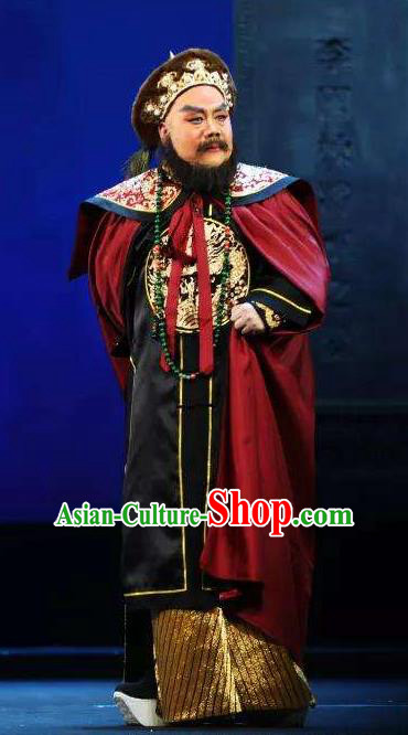 Mei Hua Zan Chinese Peking Opera Elderly Male Garment Costumes and Headwear Beijing Opera Apparels Infante De Clothing