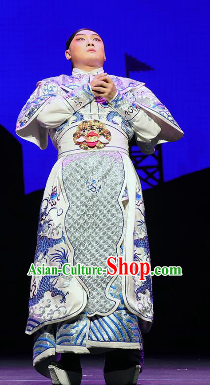 Mei Hua Zan Chinese Peking Opera Martial Male Garment Costumes and Headwear Beijing Opera Xiaosheng Apparels General Li Liangchuan Armor Clothing