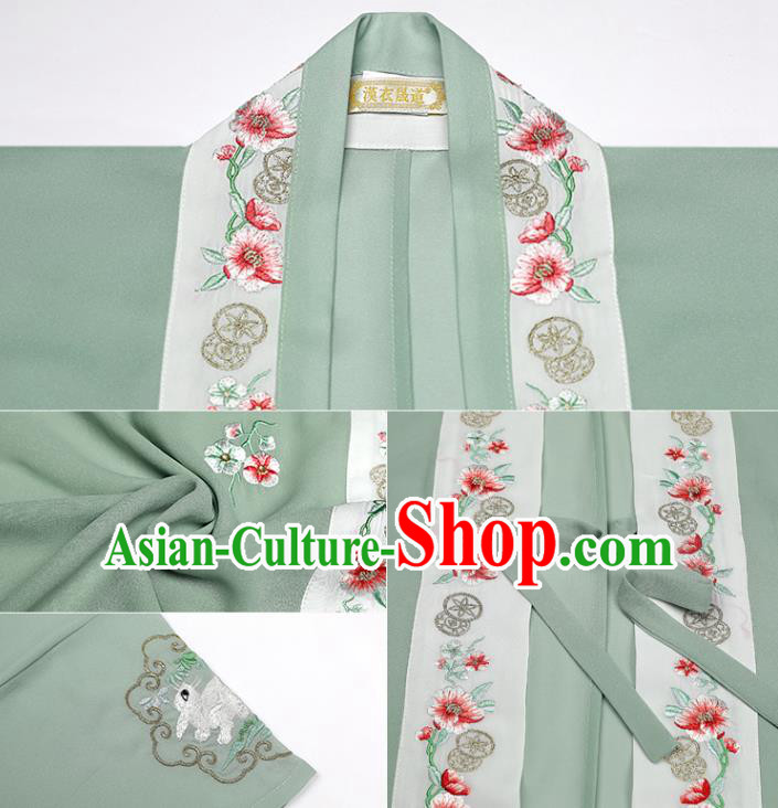 Chinese Traditional Song Dynasty Patrician Female Historical Costumes Ancient Young Lady Embroidered Hanfu Dress Garment Complete Set for Women