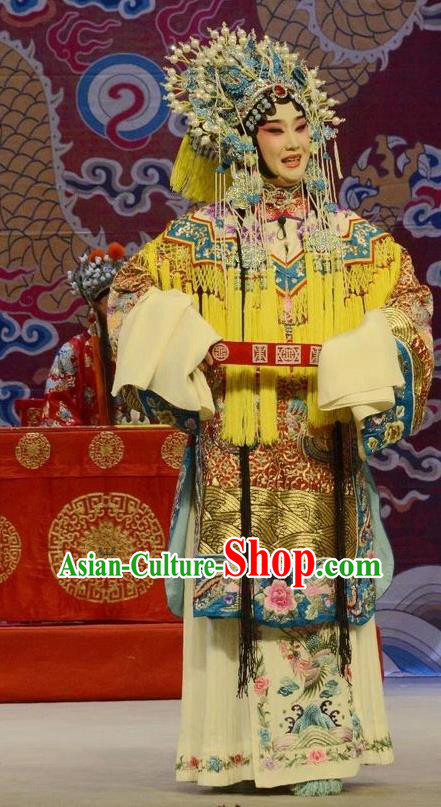 Chinese Beijing Opera Royal Princess Garment Shen Ting Ling Costumes and Hair Accessories Traditional Peking Opera Hua Tan Dress Actress Apparels