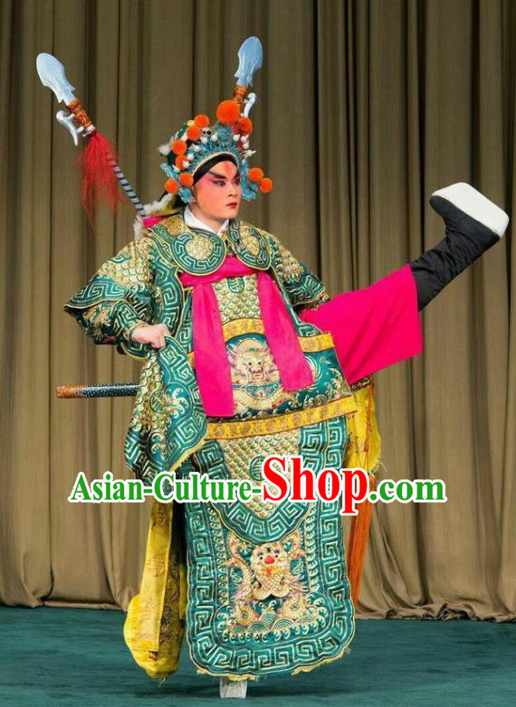 Shen Ting Ling Chinese Peking Opera Wusheng Apparels Costumes and Headpieces Beijing Opera Garment General Armor Clothing