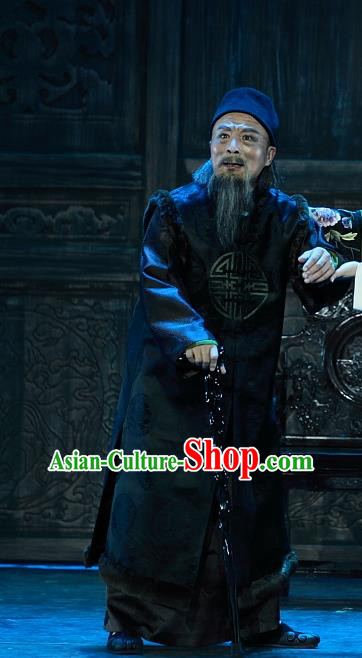 Luo Mei Yin Chinese Peking Opera Elderly Male Apparels Costumes Beijing Opera Old Landlord Garment Clothing