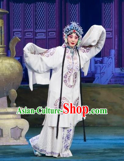 Chinese Beijing Opera Diva Garment Ye Zhu Lin Costumes and Hair Accessories Traditional Peking Opera Hua Tan Dress Young Mistress Apparels