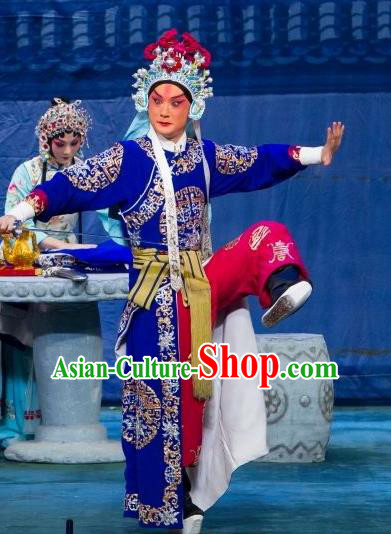 Ye Zhu Lin Chinese Peking Opera Swordsman Apparels Costumes and Headpieces Beijing Opera Martial Male Garment Wusheng Lin Chong Clothing