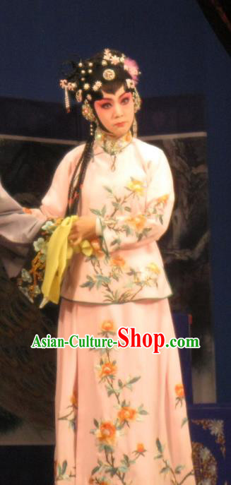 Chinese Ping Opera Young Lady Apparels Costumes and Headpieces Southeast Fly the Peacocks Traditional Pingju Opera Xiaodan Dress Garment