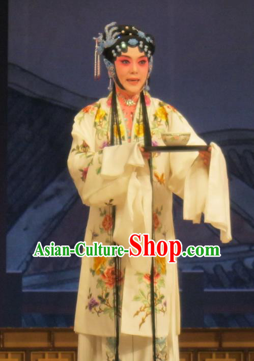 Chinese Ping Opera Actress Liu Lanzhi Apparels Costumes and Headpieces Southeast Fly the Peacocks Traditional Pingju Opera Dress Diva Garment