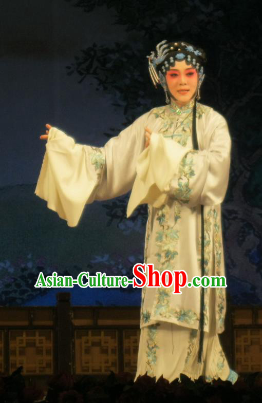Chinese Ping Opera Diva Liu Lanzhi Apparels Costumes and Headpieces Southeast Fly the Peacocks Traditional Pingju Opera Actress Dress Garment