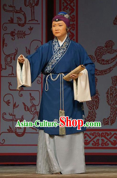 Chinese Beijing Opera Elderly Female Garment Legend of Xu Mu Costumes and Hair Accessories Traditional Peking Opera Pantaloon Dress Apparels