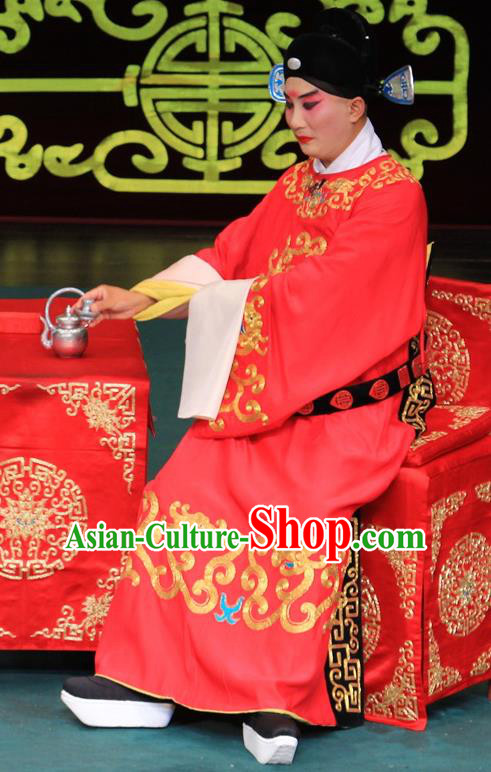 Jin Yunu Chinese Peking Opera Xiaosheng Mo Ji Apparels Costumes and Headpieces Beijing Opera Young Male Garment Official Embroidered Robe Clothing