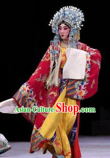 Chinese Beijing Opera Royal Princess Garment Xiang Lian Case Costumes and Hair Accessories Traditional Peking Opera Hua Tan Dress Apparels