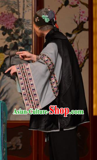 Chinese Beijing Opera Dame Garment Snow in June Costumes and Hair Accessories Traditional Peking Opera Laodan Dress Old Woman Apparels