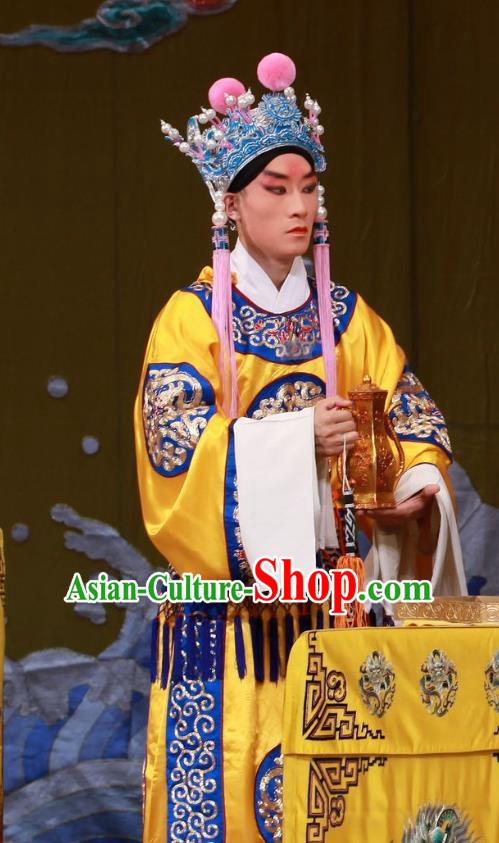 Tai Bai Drunk Chinese Peking Opera Court Eunuch Apparels Costumes and Headpieces Beijing Opera Palace Servant Garment Clothing
