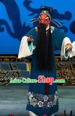 Hua Long Dian Jing Chinese Peking Opera Jing Apparels Costumes and Headpieces Beijing Opera Elderly Male Garment Official Clothing