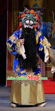 Hua Long Dian Jing Chinese Peking Opera General Chang He Apparels Costumes and Headpieces Beijing Opera Military Officer Garment Clothing