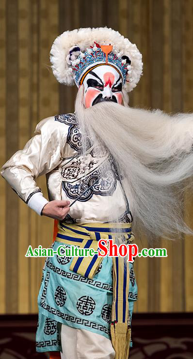 Four Heroes Village Chinese Peking Opera Martial Male Apparels Costumes and Headpieces Beijing Opera Jing Role Garment Swordsman Clothing