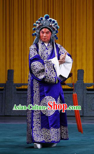 Zeng Ti Pao Chinese Peking Opera Martial Male Apparels Costumes and Headpieces Beijing Opera Takefu Garment Wusheng Clothing